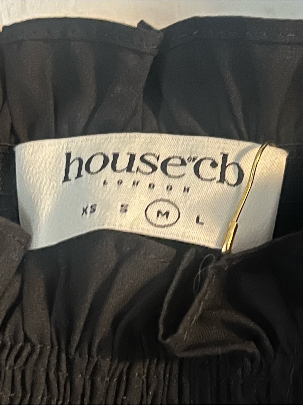 house of cb Black Silvana smocked puff sleeve dress. Puff Size MEDIUM. - Picture 2 of 6